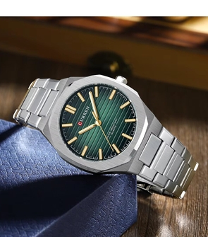 CURREN 8456 NEW silver green